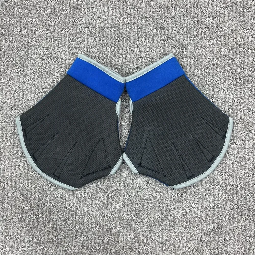 Speedo Aqua Fitness Gloves Blue Gray Water Exercise Swim Training Pair